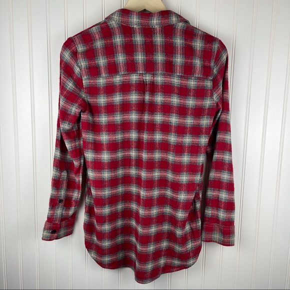 Madewell Red Ex-Boyfriend Fairfax Plaid Flannel Small - Picture 6 of 8